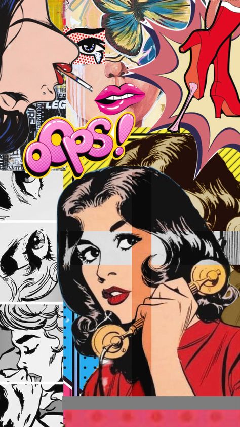 #popart #pop #art #cool #cute #idkwhatimdoing #lol #moodboard #aesthtic #aesthetic Pop Art Aesthetic Wallpaper, Pop Art Mood Board, Pop Art Comic Retro, 90s Background, Pop Art Aesthetic, Pop Art Vintage, Pop Art Collage, Aesthetic Shuffles, Mini Project