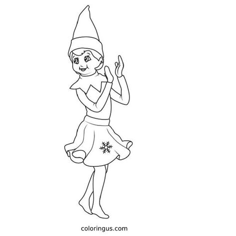 Elf On The Shelf Coloring Pages