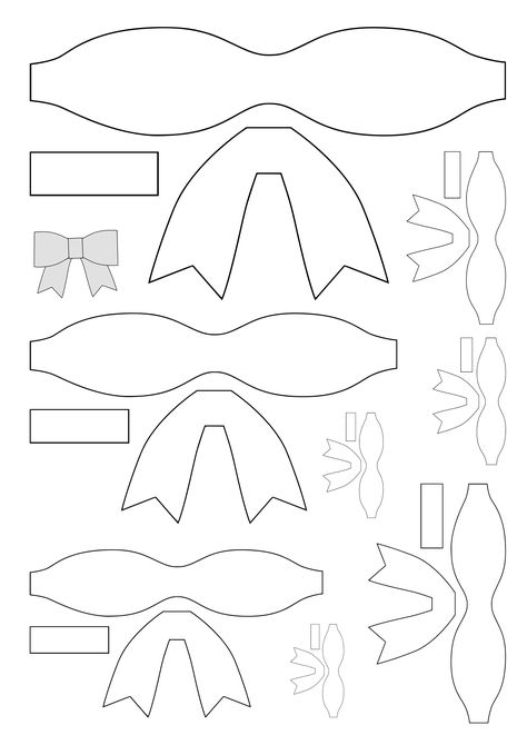 Paper Bow Template Printable, Bow Tie Template, Leather Templates, Diy Baby Bows, Hair Bows Diy Ribbon, Felt Doll Patterns, Christmas Cricut, Bow Template, Leather Craft Projects