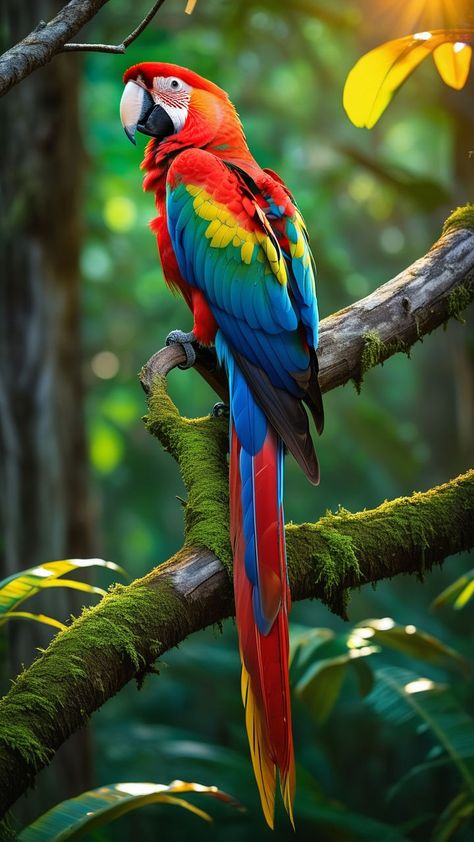 2 red Parrot fly at Waterfalls by DN Mobile - Playground Macaw Photography, Red Macaw, Parrot Flying, Red Parrot, Birds Photography Nature, Scarlet Macaw, Happy Birthday Art, Black Woman Artwork, Jungle Art