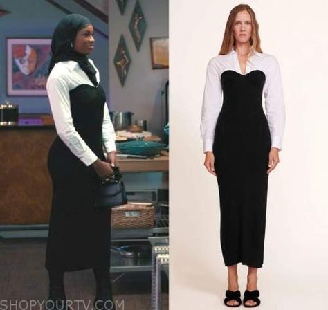 Bel-Air: Season 2 Episode 4 Hilary's Black & White Layered Dress | Shop Your TV White Layered Dress, Zoeys Extraordinary Playlist, Boots Outfits, Where To Buy Clothes, Layered Dress, Brooklyn Nine Nine, Layer Dress, Winter Clothing, Bel Air