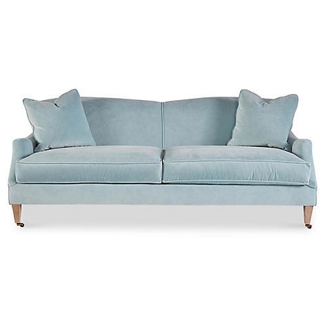 Furniture | One Kings Lane Light Blue Sofa Living Room, Light Blue Couches, Blue Velvet Sofa Living Room, Light Blue Sofa, Blue Velvet Couch, Blue Sofas Living Room, Velvet Sofa Living Room, Blue Velvet Sofa, Luxury Furniture Living Room