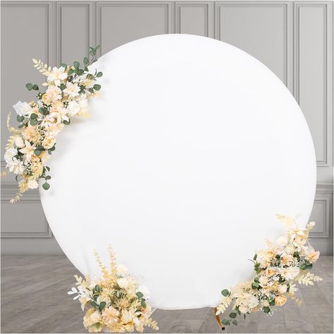 Party Backdrop Stand, Circle Backdrop, Metal Wedding Arch, Metal Wedding, Round Backdrop, Wooden Circle, Wood Backdrop, Outdoor Event, White Backdrop