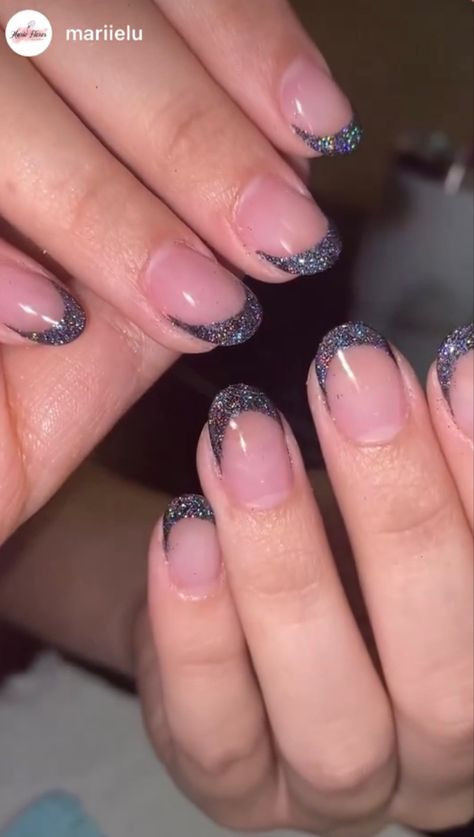 #nails #blacknails #frenchnails #sparkle #shortnails Black Sparkle French Tip Nails, Glitter Tip Nails, Nail Tip Designs, Secret Wedding, Saved Pins, Black Sparkle, French Tip Nails, Black Nails, Wedding Nails