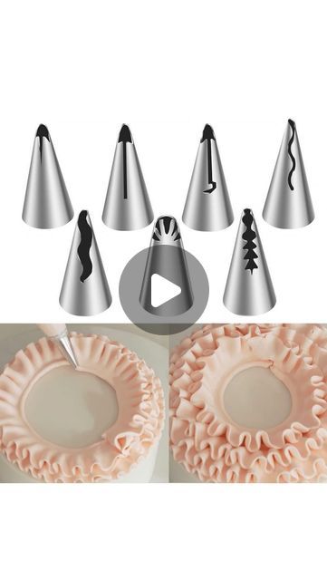 Cake Ruffles Tutorial, Piping Tips For Vintage Cake, Ruffle Piping Tips, Vintage Cake Piping Tips, Vintage Cake Piping, Buttercream Ruffle Cake, Buttercream Ruffles, Russian Piping Tips, Ribbon Cake