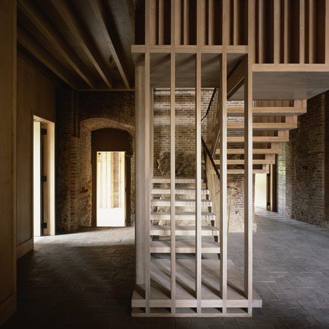 Astley Castle renovation by Witherford Watson Mann Interior Staircase, Escalier Design, Wood Architecture, Modern Stairs, Diy Ikea, Wooden Stairs, Interior Stairs, Empty Room, Space Architecture