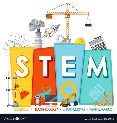 Poster About Science And Technology, Stem Poster Design, Stem Strand Logo, Stem Decorations, Logo With Icon, Stem Fair Projects, Stem Bulletin Boards, Stem Posters, Stem Curriculum