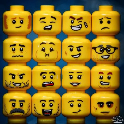 Tom Brick on Instagram: "Whats your Mood? Today a new package arrived from the PAB order at @lego And I also ordered new faces. Here are some of awesome expressions officially made. There are so many and many more. I wish I could order all of them. While I orederd these I already had some ideas how to use them. But whats your mood? Happy, sad, tired? Choose your head Brick on ° ° ° ° ° ° ° ° ° ° ° ° ° ° ° ° ° ° ° ° ° #lego #love #sport #toyphotography #toy #disneyprincess #sip #stuckinp Figure Face, Lego Faces, Lego 3d, Refugees Art, Head Female, Lego Head, Female Accessories, Lego Accessories, Lego Minifigs