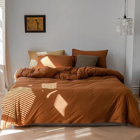 Unique Duvet Covers, Caramel Pumpkin, Orange Duvet Covers, Brown Bed, Double Duvet Covers, Full Duvet Cover, Inspire Me Home Decor, King Bedding Sets, Up House