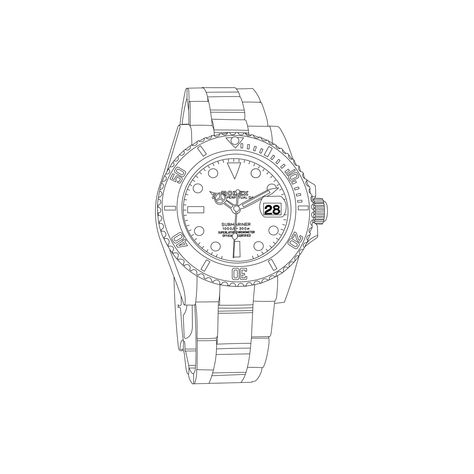 #rolex #drawing #watch #illustration #illustrator #vector Rolex Watch Drawing, Rolex Drawing, Watch Illustration, Ignorant Tattoo, Watch Tattoo Design, Rolex Bracelet, Watch Drawing, Illustrator Vector, Watch Tattoos