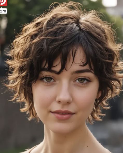 Short Hair Low Maintenance, Short Masculine Haircuts For Women Curly, Rapunzel Short Haircut, Pixie Haircut Wavy Hair, "bixie" Haircut Curly Hair, Wavy Pixie Cut Round Face, Really Short Hairstyle Women, Curly Short Bob, Curly French Bob