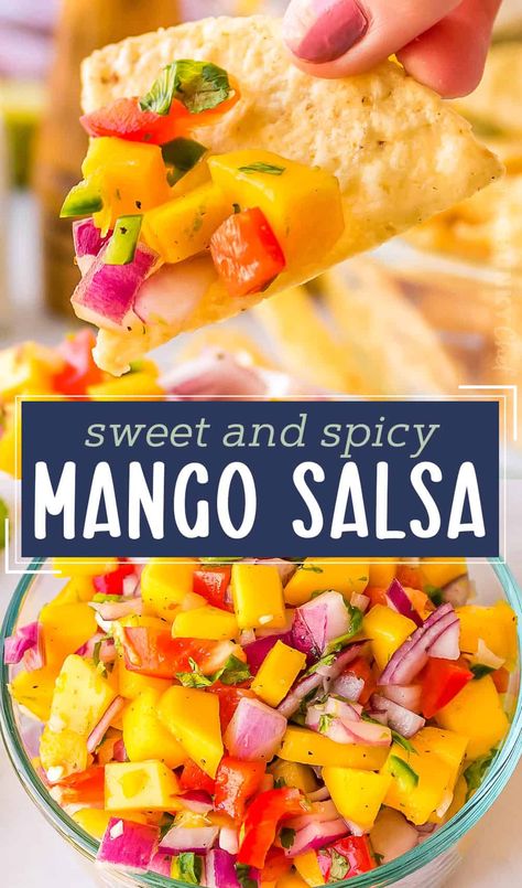 Fresh Mango Salsa Recipe, Mango Salsa Recipe, Fresh Mango Salsa, The Chunky Chef, Chunky Chef, Mango Salsa Recipes, Spiced Fruit, Fruit Compote, Salsa Recipes