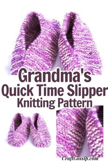 This free knitting pattern shows you how to knit a pair of slippers that would make your Grandma proud. Grandmas Knitted Slippers Free Pattern, Knitted Slippers For Kids, Knit Slippers Free Pattern Knitted Slippers Free Pattern Easy, Kids Slippers Knitting Pattern, Knitting Machine Slippers, Crochet Garments, Knit Slippers Free Pattern, Knit Slippers, Crochet Slippers Free Pattern