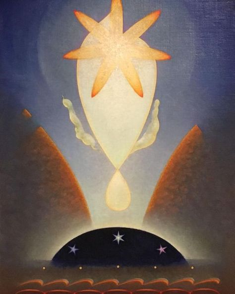 Agnes Lawrence Pelton on Instagram: "#AgnesPelton - Birthday. 1943. (Cropped)" Transcendental Painting Group, Transcendental Art, Agnes Pelton, Cosmic Egg, Surealism Art, Spiritual Paintings, Mexico Art, Surrealism Painting, Grafic Design