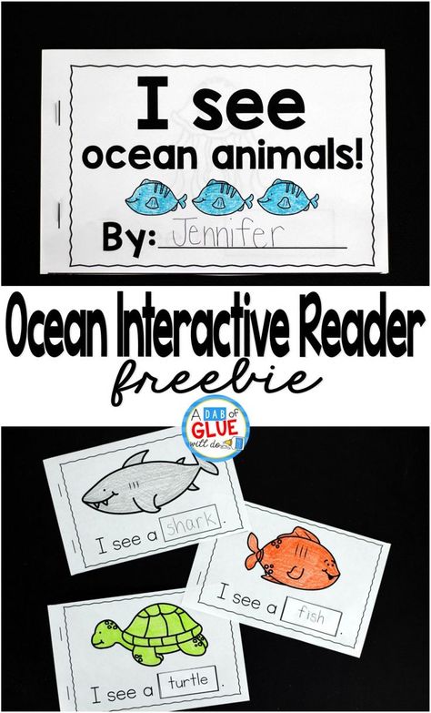 I always loved using emergent readers when I was teaching. They are a great tool to help improve reading skills and increase vocabulary. My new freebie, I See Ocean Animals Interactive Reader, allows students to do both of these things, while learning about ocean animals. Animal words can be tricky and this resource will help students to better retain what they are learning. Ocean Kindergarten, Ocean Animals Preschool, Preschool Ocean, Ocean Theme Preschool, Improve Reading Skills, Increase Vocabulary, Ocean Unit, Ocean Activities, Under The Sea Theme