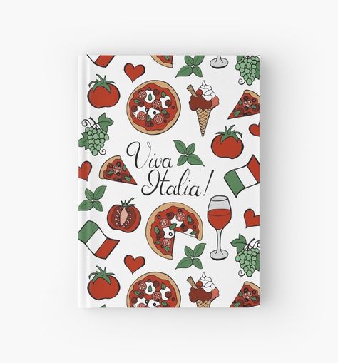 Viva Italia! Pattern Hardcover Journal by @Olooriel on Redbubble | #redbubble #hardcoverjournal #journal #bujo #bulletjournal #notebook #stationery #italy #italia #vivaitalia #italian Fancy Pattern, Pattern Journal, Bullet Journal Notes, Notebook Cover Design, Work Journal, Cute Notebooks, Cute Stationery, Dreamy Art, Journal Covers