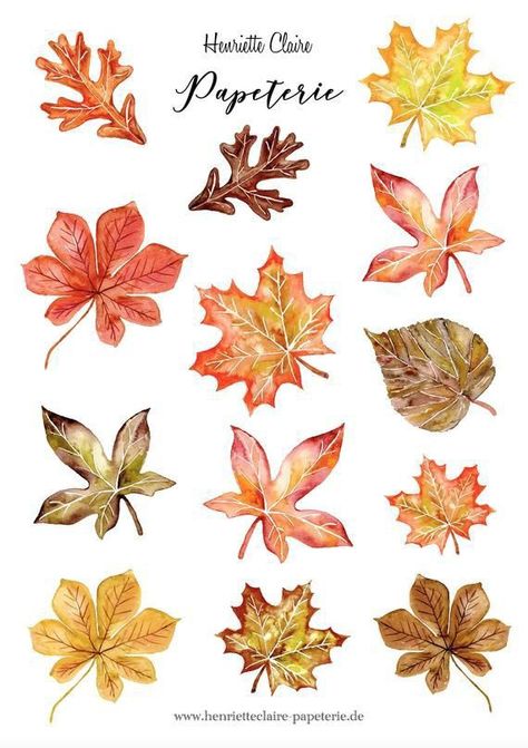 Autumn Stickers Free Printable, Significant Tattoos, Fall Leaves Drawing, Autumn Printables, Bullet Journal Sticker, Watercolor Autumn Leaves, Fall Stickers, Drawn Stickers, Fall Drawings