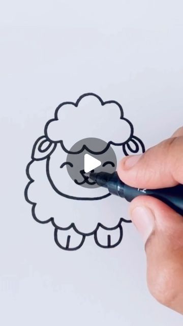 Creative Drawing for kids on Instagram: "How to Draw Sheep #reels #art" Easy Sheep Drawings, How To Draw A Lamb, How To Draw A Sheep, Sheep Drawing Simple, Cute Easy Drawings For Kids Simple, Cute Sheep Drawing, How To Draw Sheep, Draw Sheep, Draw A Sheep