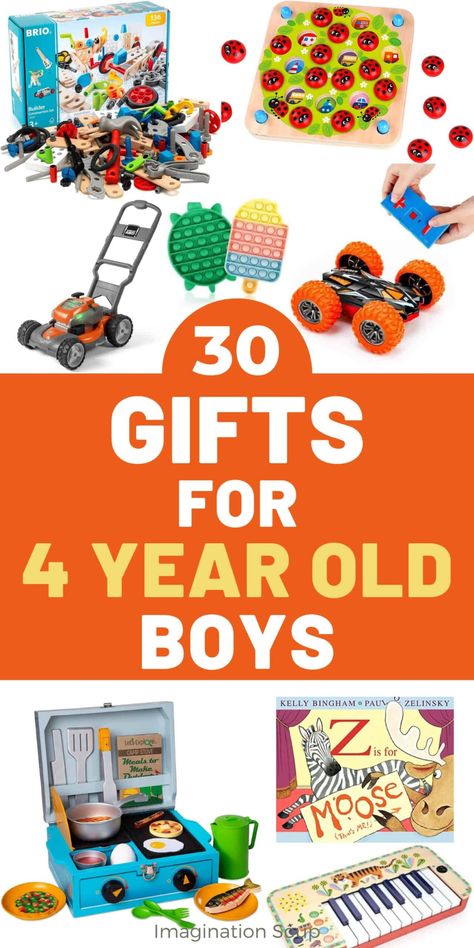 Gifts and Toys for 4 Year Old Boys | Imagination Soup Non Toy Gifts, Presents For Boys, Christmas Gifts For Boys, Cool Gifts For Kids, Presents For Kids, Old Christmas, Birthday Gifts For Boys, Ideas Birthday, Boys Christmas