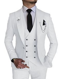 Pant Suits For Men, Mens White Suit Wedding, Men's Suits Wedding, White Tuxedo For Groom, White And Burgundy Tuxedo, White Suits Men, White Suits For Men, Double Breasted Suit Men Wedding, White Suit For Men