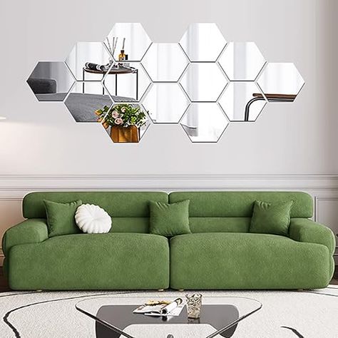 3d Mirror Wall Stickers, Hexagon Mirror, Diy Wall Stickers, Mirror Decal, Silver Walls, Dimensional Wall, Mirror Stickers, Wall Stickers Home Decor, Mirror Wall Stickers