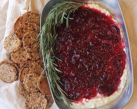 Cranberry and Jalapeno Sauce with Feta Cracker Dip Recipe Cracker Dip Recipe, Fresh Rosemary Recipes, Cranberry Jalapeño, Cracker Dip, Rosemary Recipes, Christmas Appetizer, Jalapeno Sauce, Leftover Cranberry Sauce, Crowd Pleasing Appetizers