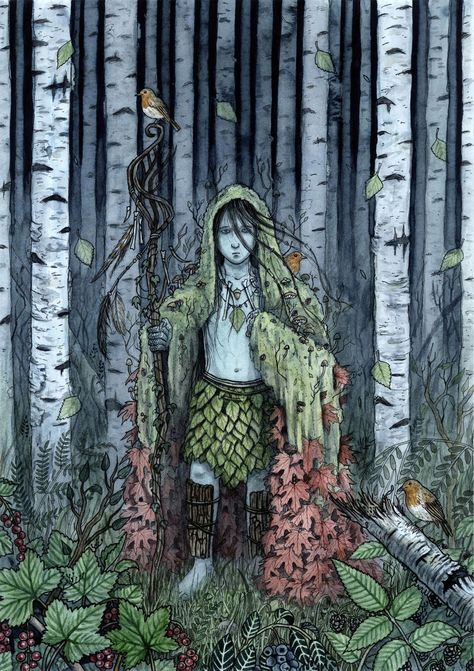 Gille Dubh - Google Search Scottish Folklore, Male Fairy, Forest Elf, Scenery Pictures, Fairy Queen, Night Forest, Forest Creatures, Birch Trees, Mystical Creatures