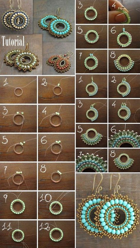 Loom Jewelry Patterns, Anting Manik, Seed Bead Jewelry Patterns, Loom Jewelry, Beaded Earrings Tutorials, Beaded Earrings Diy, Diy Jewelry Unique, Beaded Jewelry Tutorials, Handmade Jewelry Tutorials