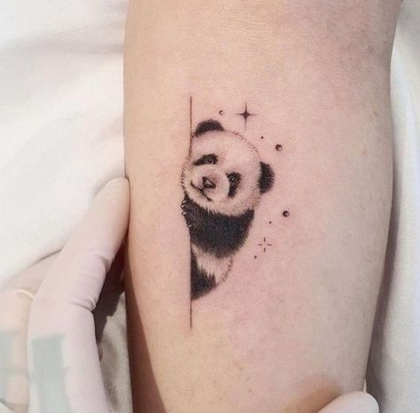 Panda Bear Tattoos, Pet Tattoo Ideas, Cute Tattoo Ideas, Pet Tattoos, Meaningful Wrist Tattoos, Panda Tattoo, Girl Arm Tattoos, Cute Tattoo, Tattoos With Kids Names