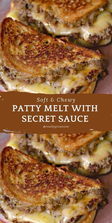 Patty Melts With Secret Sauce Recipe, Family Dinner Recipes Beef, Fun Friday Recipes, Ultimate Patty Melt, Impossible Patty Melt, Sandwich Melt Ideas, Ultimate Patty Melt With Secret Sauce, Beef And Cheese Sandwich, Bumstead Sandwiches