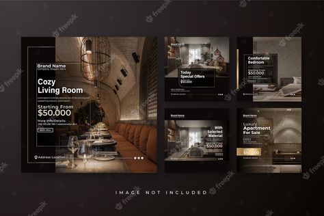 Premium Vector | Vector luxury real estate apartment and house for sale promotional instagram post template Apartment Sale Poster Design, Luxury Template, Brand Profile, Real Estate Instagram, Estate Interior, Industrial Home Design, House Template, Facebook Post Template, Elegant Hotel