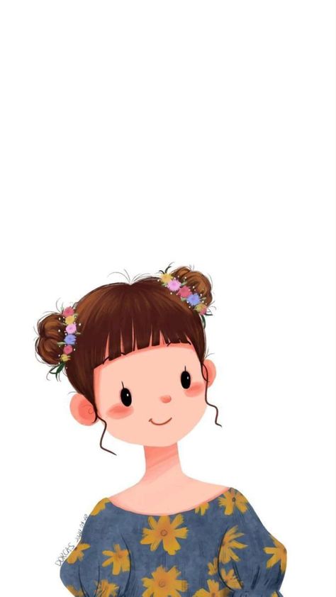 Happy Girl Cartoon Art, Art Mignon, Cartoon Girl Drawing, Illustration Art Girl, Cute Cartoon Pictures, Cute Cartoon Drawings, Art Et Illustration, Girls Cartoon Art