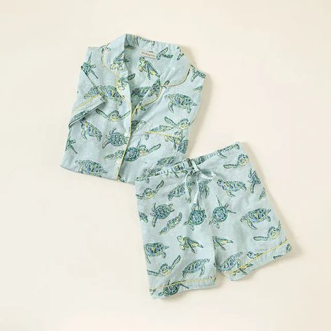 Soft cotton Sea Turtle Pajama Short Set with cute piping and an adjustable waistband for a restful, ocean-inspired sleep. Turtle Clothes, Christian Dior Jadore, Sea Turtle Shell, Pajama Short Set, Pajama Short, Preppy Shoes, Mens Pajamas Set, Cotton Pajamas, The Girlfriends