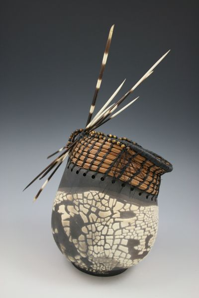 Contemporary Baskets, Country Squire, Porcupine Quills, Ceramic Texture, Ceramic Artwork, Raku Pottery, Gourd Art, Ceramic Pots, Ceramics Ideas Pottery