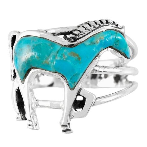 PRICES MAY VARY. 925 Sterling Silver (Solid) Genuine Turquoise (natural turquoise that has been treated, and color-enhanced). Color/shades/matrix will vary. See ruler image for dimensions Premium Quality | Imported Gorgeous horse ring in solid sterling silver and genuine gemstones. Amazing craftsmanship. Trendy but with a touch of Southwest flair that is always exciting!Gemstones include Turquoise, Purple Turquoise, Spiny Oyster, Black Shell and Lab-Created Opal. Note: Due to the nature of these Horse Ring, Purple Turquoise, Spiny Oyster, Genuine Turquoise, 6th Birthday, Natural Turquoise, Turquoise Gemstone, Ring Sterling Silver, Color Shades