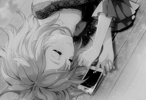 Falling asleep texting somebody. Girl Sleeping, Free Anime, Anime Sketch, Anime Artwork, An Anime, Manga Drawing, Manga Girl, Anime Love, Manga Art