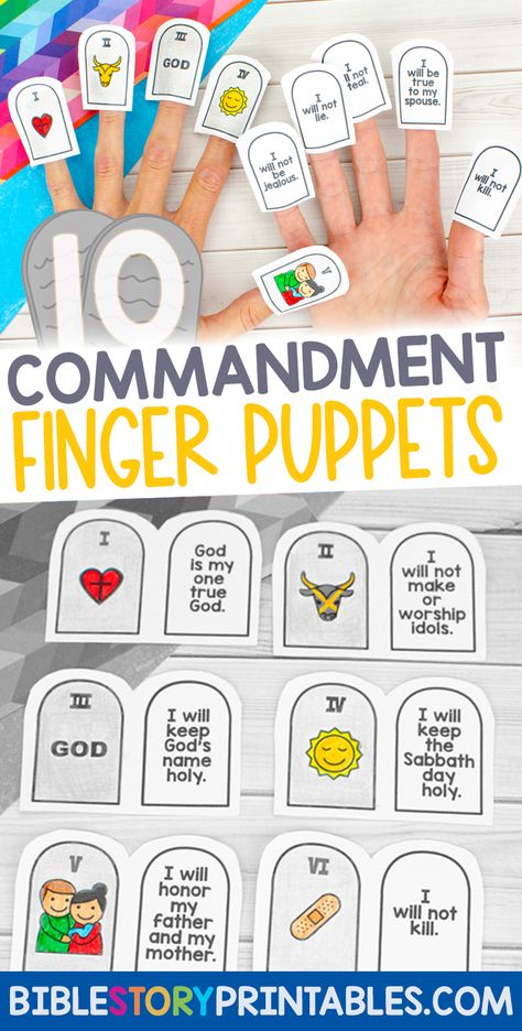 10 Commandments Craft, Toddler Bible, Bible Crafts Sunday School, Puppet Craft, The 10 Commandments, Christian Activities, Children's Church Crafts, Bible Activities For Kids, Bible Story Crafts