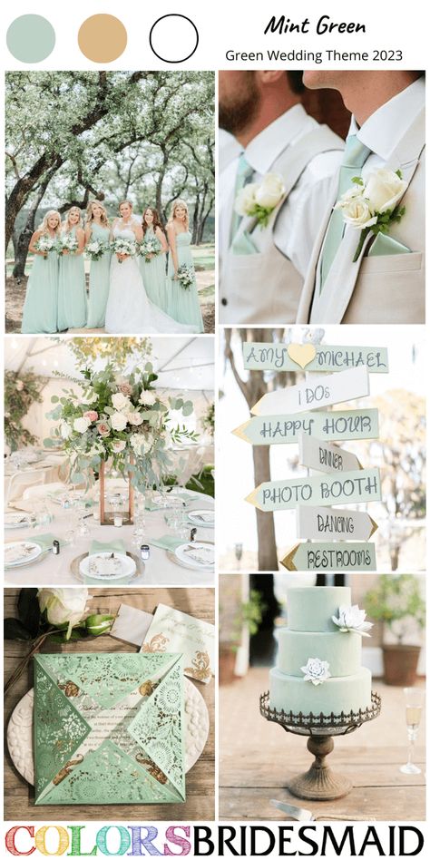 Best 8 Green Wedding Themes for 2023 - ColorsBridesmaid Maroon And Mint Wedding, Light Green And White Wedding Theme, Mint Green And Cream Wedding, Light Blue And Mint Green Wedding, Mint And Emerald Wedding, Mint And White Wedding, Mint And Champagne Wedding, Mint Green Dress Wedding, Mint Green And Sunflower Wedding