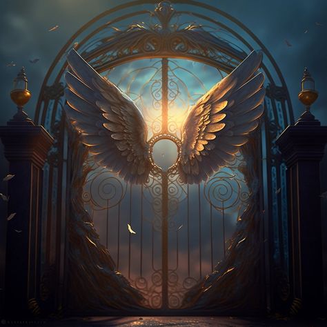 Guardian Angel Pictures, Gold Design Background, Heaven Art, Sailor Moon Wallpaper, Angel Aesthetic, Mythology Art, Beautiful Dark Art, Fantasy Art Landscapes, Fantasy Dragon