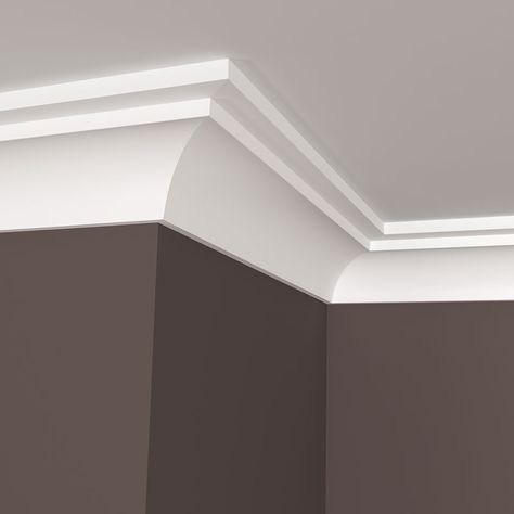 Modern Style Crown Molding, Cove Crown Molding Ideas, Cove Molding Crown, Mid Century Modern Crown Molding, Transitional Crown Molding, Crown Moulding Ideas Ceiling, Square Crown Molding, Minimal Crown Molding, Modern Crown Molding Ideas