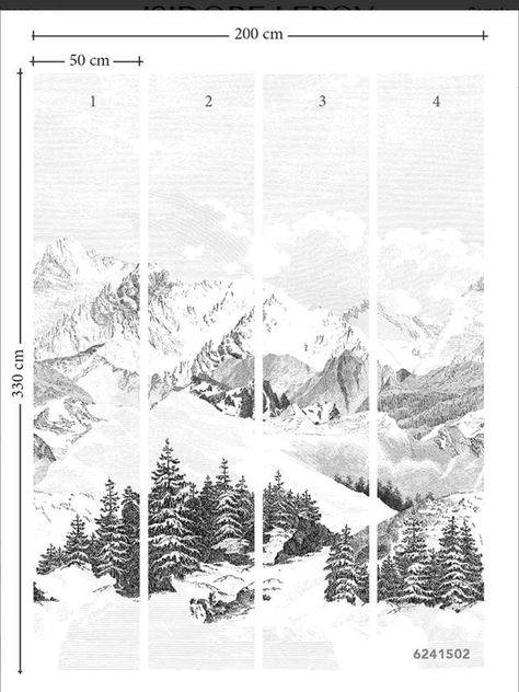 Panorama Drawing, Mountain Panorama, Modern Log Cabin, Nordic Boho, Forest Wall Mural, Mountain Wallpaper, Snow Mountain, Black And White Wallpaper, Wallpaper Calculator