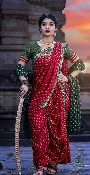 9 Vari Saree Look, Navwari Look, Devasena Saree, Navvari Bridal Look, Navvari Sadi, Navvari Sadi Look, Navari Look, Navari Saree Marathi Bride, Navari Saree Look