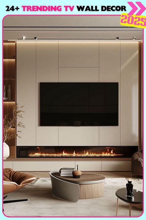 TV wall design with natural wood paneling and clean white accents. This layout blends warmth and modernity, making it a perfect fit for spaces seeking a fresh yet cozy feel. Tv Wall Ideas Simple, Natural Wood Paneling, Tv Wall Ideas, Tv Wall Decor Ideas, Marble Countertops Kitchen, Modern Tv Wall, Apartment Makeover, Warm Decor, Tv Wall Decor