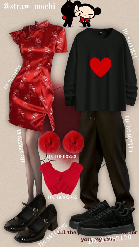 Pucca & Garu ❤️🖤 #outfitinspo #shein #pucca #garu #costume #halloween #couple #black #red Couple Black, Halloween Couple, Character Inspired Outfits, Casual Cosplay, Outfit Inspo Casual, Fantasias Halloween, Photo Reference, Costume Halloween, Halloween Outfits