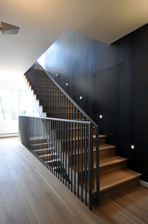 Staircase Wall Design Interiors, Stairwells Ideas, Stair Accent Wall, Stairwell Wall Ideas, Modern Stairwell, Staircase Wall Decor Ideas, Townhome Inspiration, Stairs Wall Decor, Staircase Wall Design