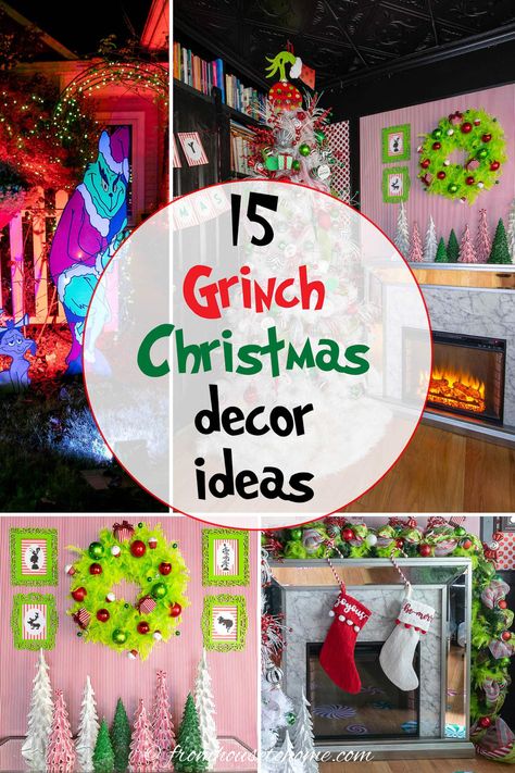 Grinch Recipes, Grinch Stealing Lights, Grinch Christmas Decor, Whoville Christmas Decorations, Diy Grinch, Grinch Decor, Grinch Crafts, Grinch Decorations, Grinch Trees