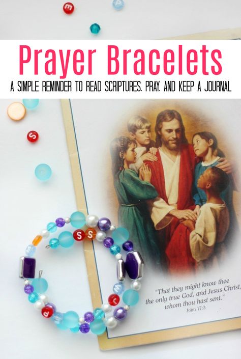 Make a sweet little prayer bracelet to help you remember to do the simple things; morning prayer, evening prayer, scripture study, and write in your journal. How To Make A Blessing Bracelet, Prayer Activities For Youth, Prayer Bracelet Christian, Kids Prayer Bracelet, Diy Earrings Box, Teaching Kids About Prayer, Prayer Beads Diy, Blessing Bracelet, Protestant Prayer Beads