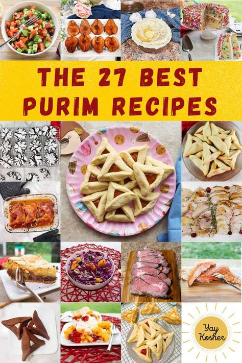 You've heard the reading of Megillat Esther (twice), Mishloach manot have been delivered, tzedekkah has been given...it's time for your Purim seudah! Let us help you to design your menu. These are the 27 Best Purim Recipes from Yay Kosher. Slow Cooked Beef Brisket, Jewish Desserts, Oven Roasted Whole Chicken, Purim Recipe, Hamantaschen Recipe, Mishloach Manot, Thanksgiving Turkey Dinner, Beef Brisket Recipes, Gluten Free Chocolate Chip