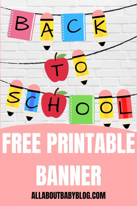 Printable Back To School Banner, Free School Printables, Study Playlist, Back To School Banner, Playlist Music, Free Printable Banner, Welcome To School, Back To School Bulletin Boards, Back To School Crafts