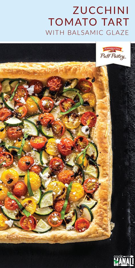 Veggie Tart, Zucchini Tart, Tomato Tart Recipe, Spring Appetizers, Vegetable Tart, Zucchini Tomato, Puff Pastry Tart, Tomato Tart, Savory Tart